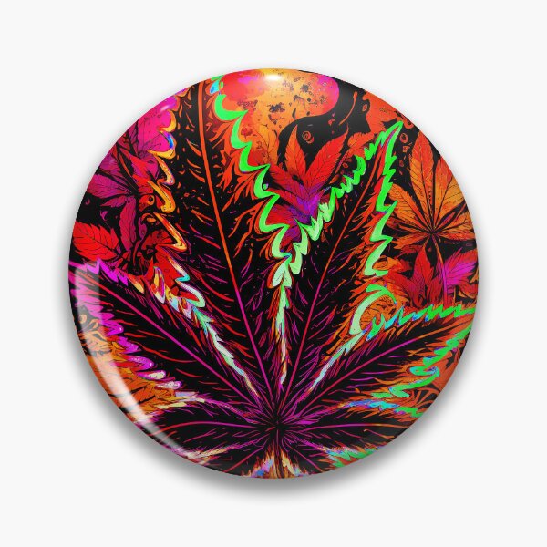 Artikelvorschau, Cannabisblatt Trippy Luna Moon Abstract entworfen und verkauft von MindWave THC.