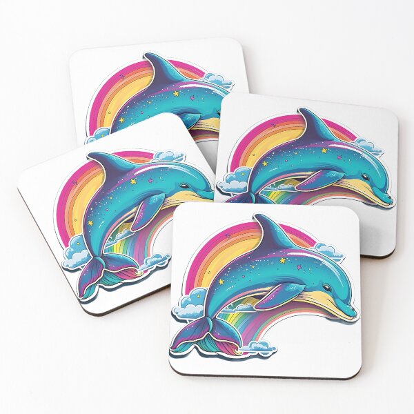 Item preview, Cute Jumping Rainbow Dolphin designed and sold by RoboRembrandt.
