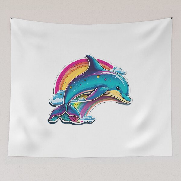 Item preview, Cute Jumping Rainbow Dolphin designed and sold by RoboRembrandt.