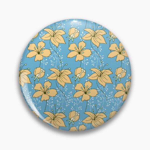 Item preview, Yellow flowers on blue background. designed and sold by Lenamakina.