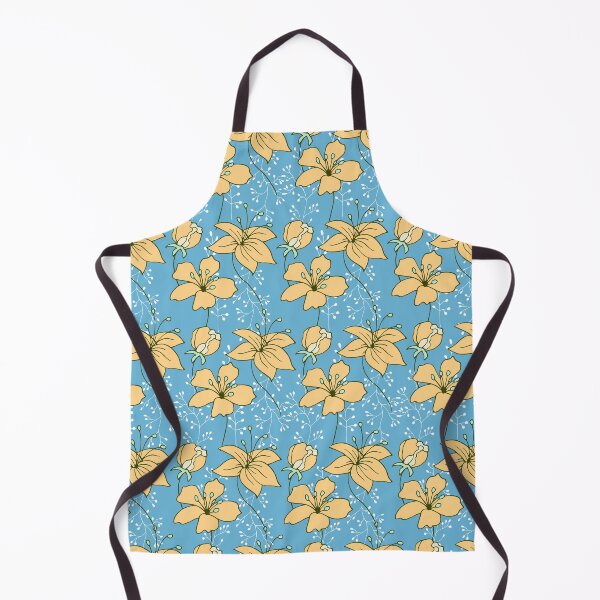 Item preview, Yellow flowers on blue background. designed and sold by Lenamakina.