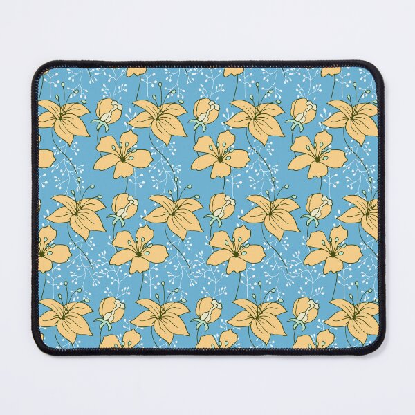 Item preview, Yellow flowers on blue background. designed and sold by Lenamakina.