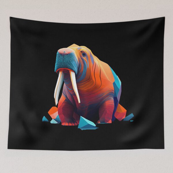 Item preview, Abstract Walrus Art: A Colorful Twist on Wildlife Imagery designed and sold by FiveIntentions.