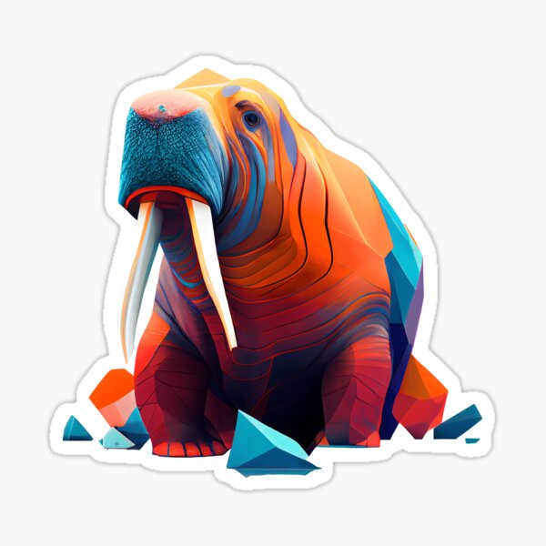 Item preview, Abstract Walrus Art: A Colorful Twist on Wildlife Imagery designed and sold by FiveIntentions.