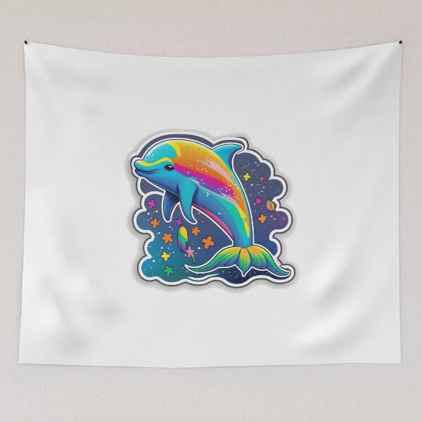 Item preview, Rainbow Glitter Dolphin designed and sold by RoboRembrandt.