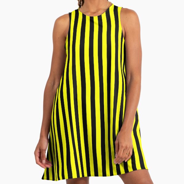 Yellow Black Stripes" A-Line Dress for Sale by Dennisdudu | Redbubble Yellow Black Stripes" A-Line Dress for Sale by Dennisdudu | Redbubble