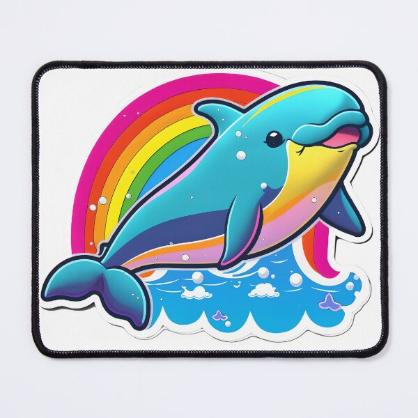 Item preview, Happy Rainbow Splash Dolphin designed and sold by RoboRembrandt.