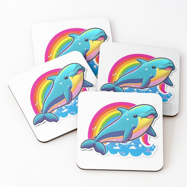 Item preview, Happy Rainbow Splash Dolphin designed and sold by RoboRembrandt.