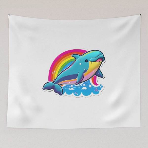 Item preview, Happy Rainbow Splash Dolphin designed and sold by RoboRembrandt.