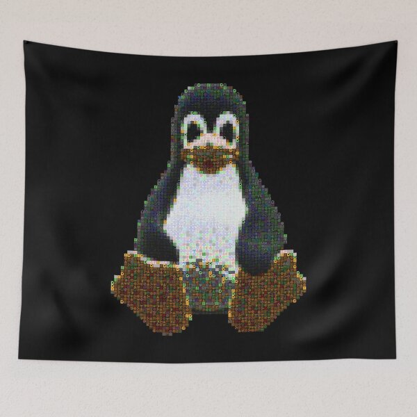 Item preview, Tux mosaic made from text screenshots designed and sold by daveski.