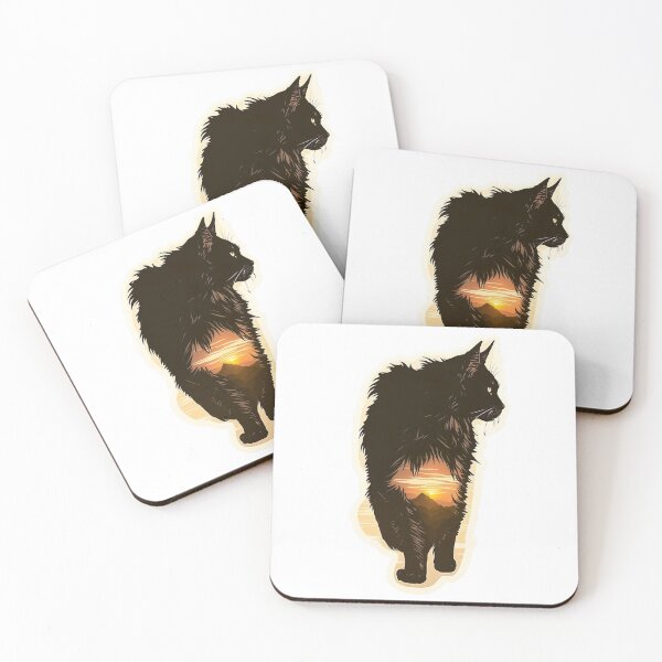 Item preview, Maine Coon cat - against the backdrop of mountains and sunset v2.0 designed and sold by adredn86.