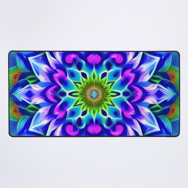 Item preview, Neon Mandala Flower Abstract, Neon Blue, Pink & Green designed and sold by iDWebArt.