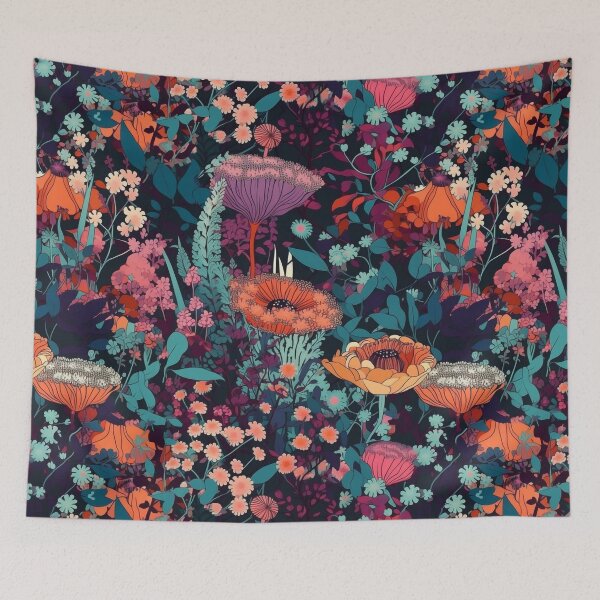 Item preview, Retro flower field designed and sold by Deep-Indigo.