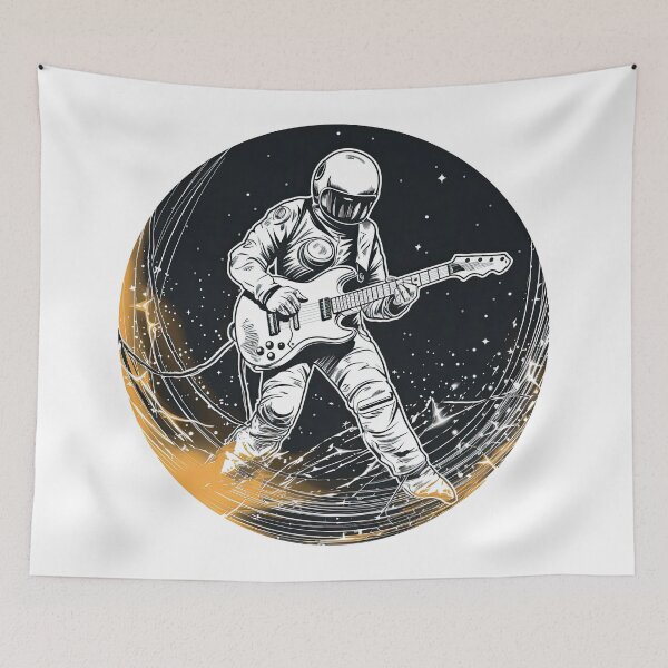 Item preview, Guitar Player In Space designed and sold by retrotshirtsai.