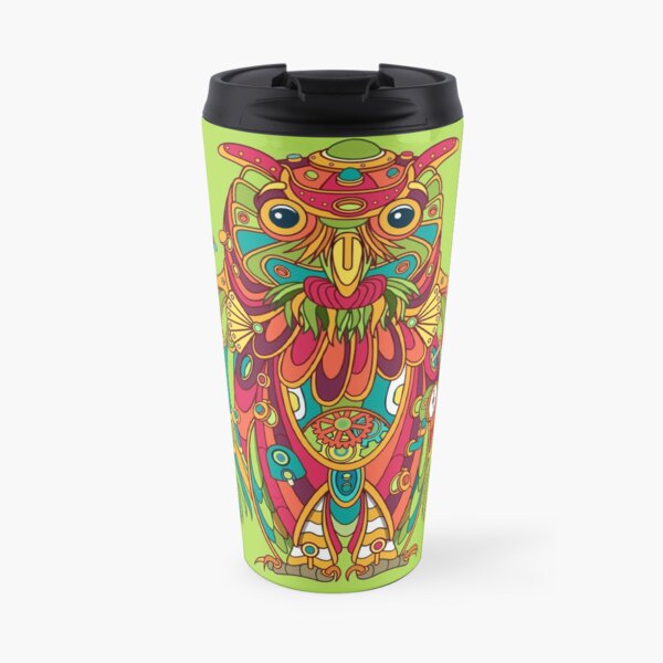 Owl, cool art from the AlphaPod Collection Travel Mug
