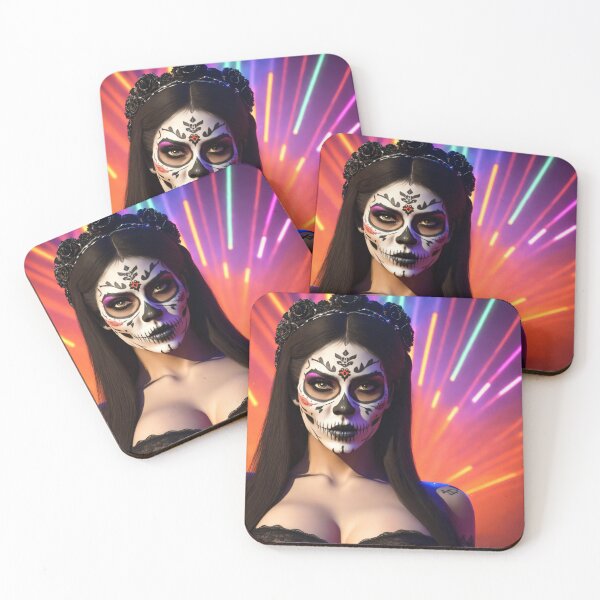 Item preview, Colorful depiction of the goddess of death La Catrina designed and sold by ArtCreator2023.
