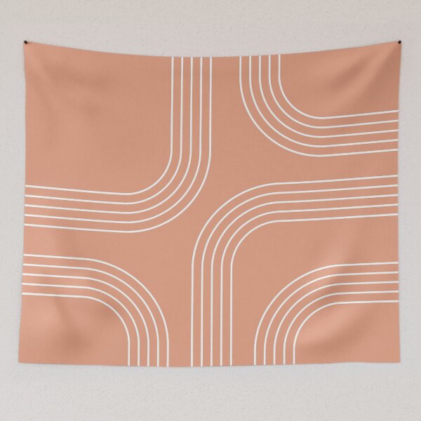 Item preview, Abstract Mid Century style line art - peach color designed and sold by BattaAnastasia.