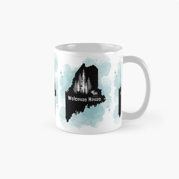 Aperçu de l'œuvre Maine, Bienvenue à la maison – Élans et arbres, fumée noire de la toundra créée et vendue par TwoSmallPtatoes.