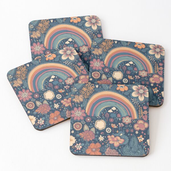 Item preview, Boho Rainbows and Flowers for the Spring - Seamless designed and sold by ScatterDigital.