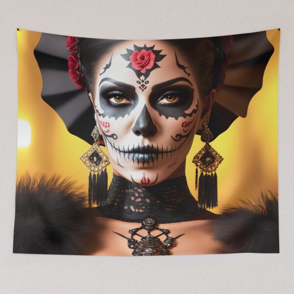 Item preview, Living dead woman: Realistic La Catrina portraits full of colors designed and sold by ArtCreator2023.