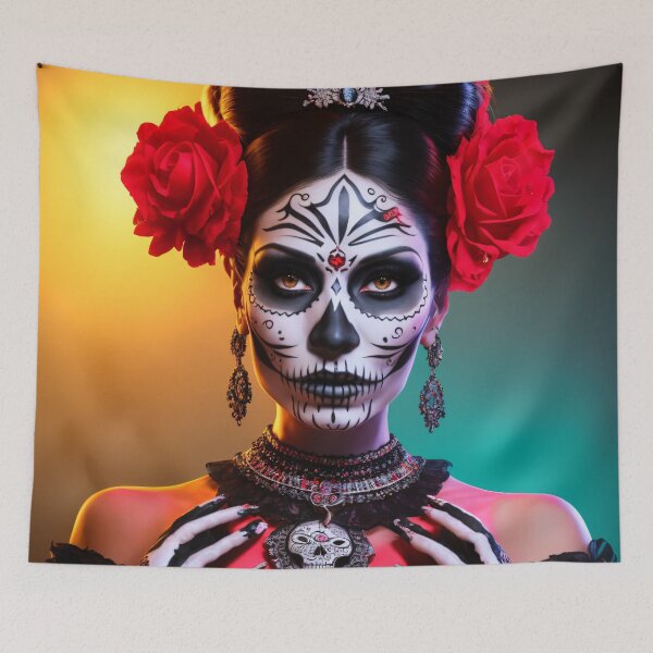 Item preview, Colorful dead woman: Realistic portraits of La Catrina in all its glory designed and sold by ArtCreator2023.