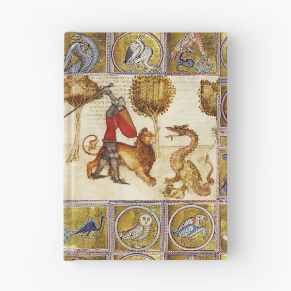 Item preview, ARTHURIAN LEGENDS ,YWAIN AND HIS LION FIGHTING A DRAGON Medieval Miniature designed and sold by BulganLumini.