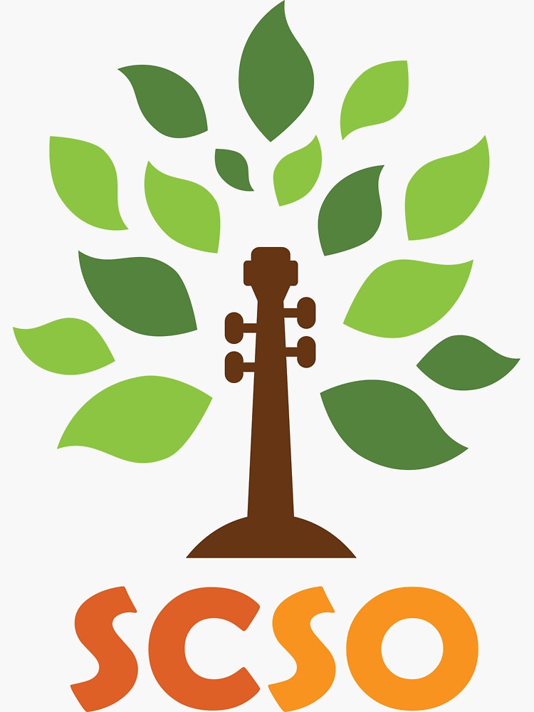 Thumbnail 3 of 3, Sticker, SCSO - logo - fall lettering designed and sold by scsorchestra.