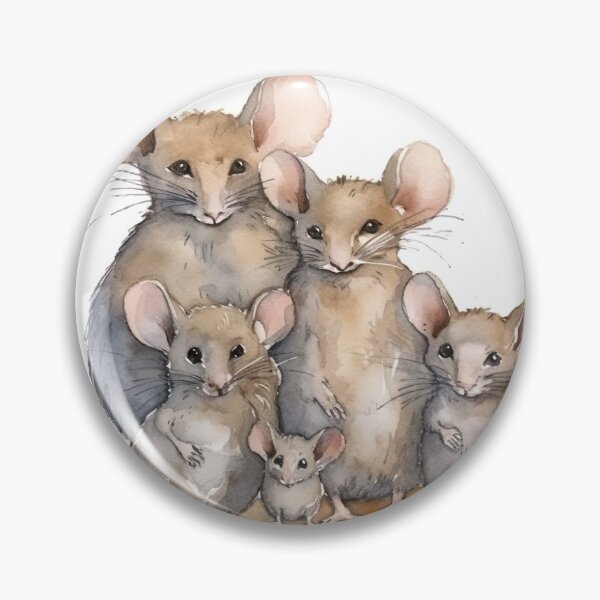 Item preview, Watercolor wash mouse family designed and sold by Matt's Artificial Nature.