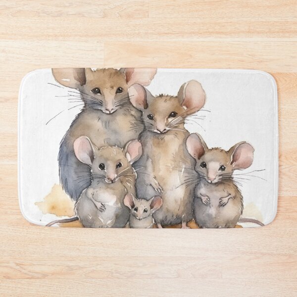 Item preview, Watercolor wash mouse family designed and sold by Matt's Artificial Nature.