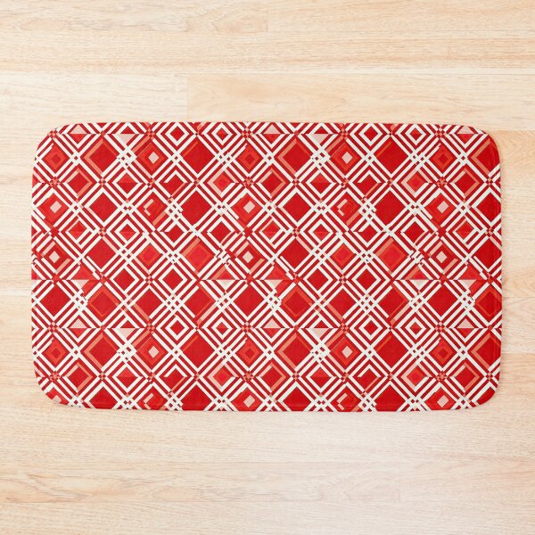 Item preview, Red White Cool Square Shape Pattern in Abstract Geometric Style designed and sold by Aurora Hues.