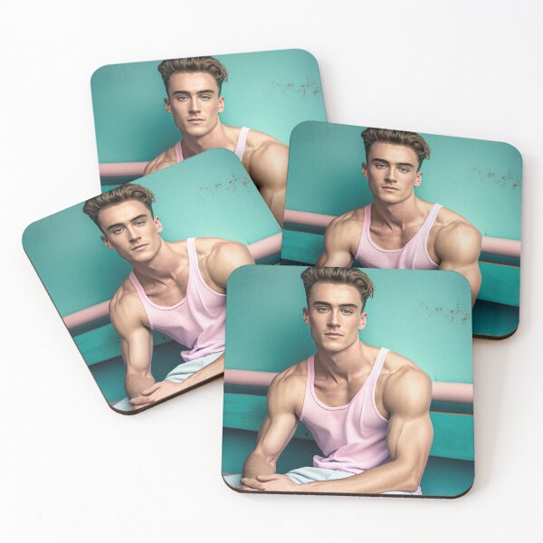 Item preview, Cute Guy Sitting On Pink Bench designed and sold by Cyber-Cuties.