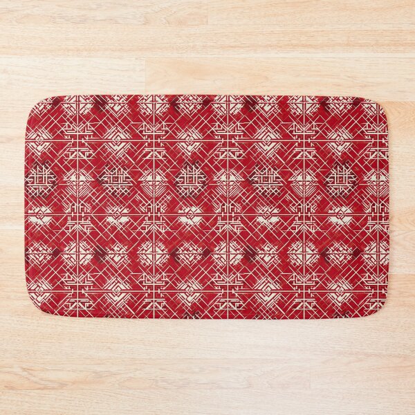 Item preview, Red White Cool Square Shape Pattern in Abstract Geometric Style designed and sold by Aurora Hues.