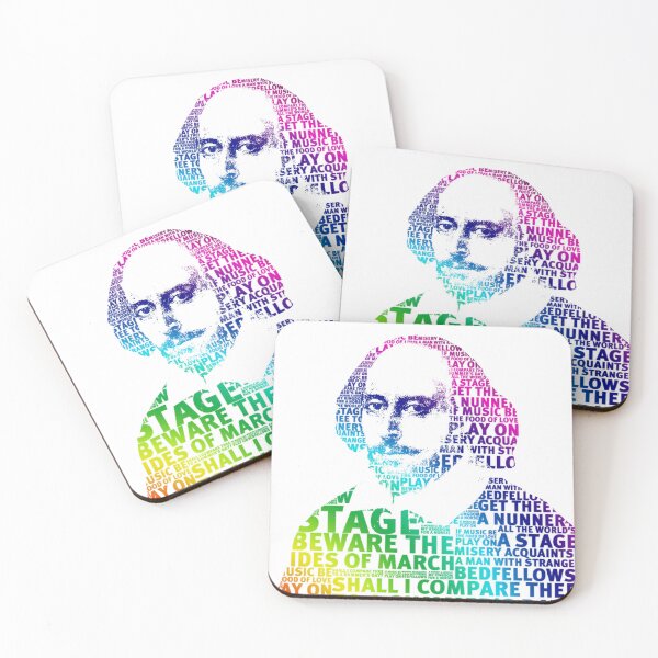 Item preview, shakespeare rainbow design no white surround background designed and sold by DJVYEATES.