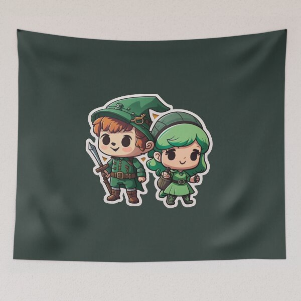 Item preview, Cute Chibi Sis Vs Bro Adventurers designed and sold by RoboRembrandt.