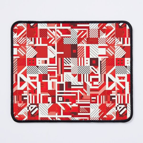 Item preview, Red White Cool Square Shape Pattern in Abstract Geometric Style designed and sold by Aurora Hues.