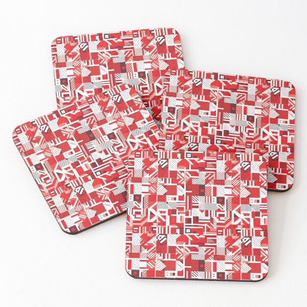 Item preview, Red White Cool Square Shape Pattern in Abstract Geometric Style designed and sold by Aurora Hues.