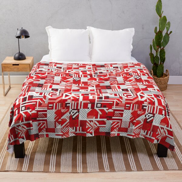 Item preview, Red White Cool Square Shape Pattern in Abstract Geometric Style designed and sold by Aurora Hues.