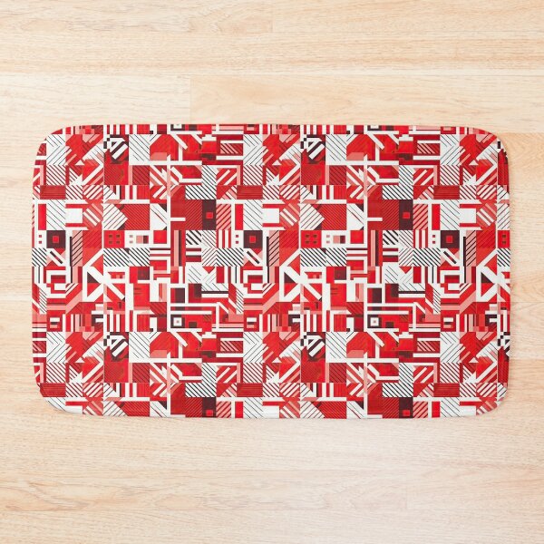 Item preview, Red White Cool Square Shape Pattern in Abstract Geometric Style designed and sold by Aurora Hues.