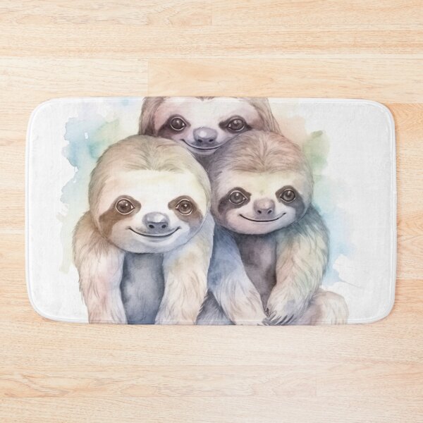 Item preview, Watercolor wash sloth triplets designed and sold by Matt's Artificial Nature.