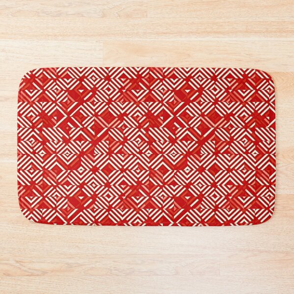 Item preview, Red White Cool Square Shape Pattern in Abstract Geometric Style designed and sold by Aurora Hues.