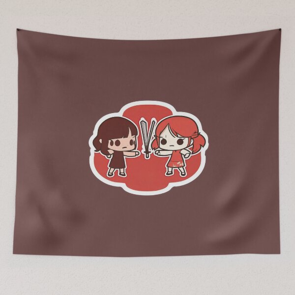 Item preview, Cute Chibi Sis Vs Bro Dueling designed and sold by RoboRembrandt.