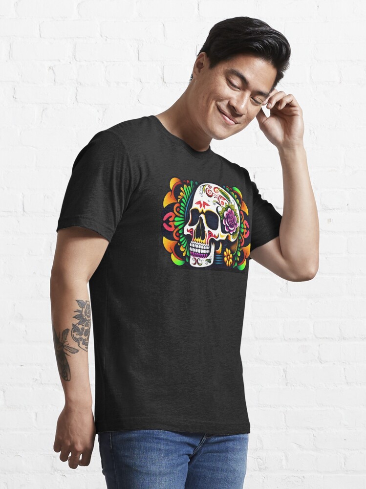Discover Dia De Los Muertos, Mexicana , Colourful Sugar Skull, Calavera, Mexican holiday | Essential T-Shirt 