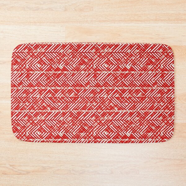Item preview, Red White Cool Square Shape Pattern in Abstract Diagonal Geometric Style designed and sold by Aurora Hues.