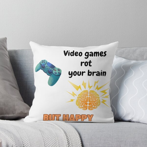 Item preview, video games rot your brains, but happy designed and sold by SurrealAnimals.