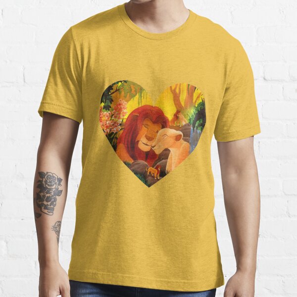 Disney Lion King Simba Nala Love Valentine's Men Cotton T-Shirt