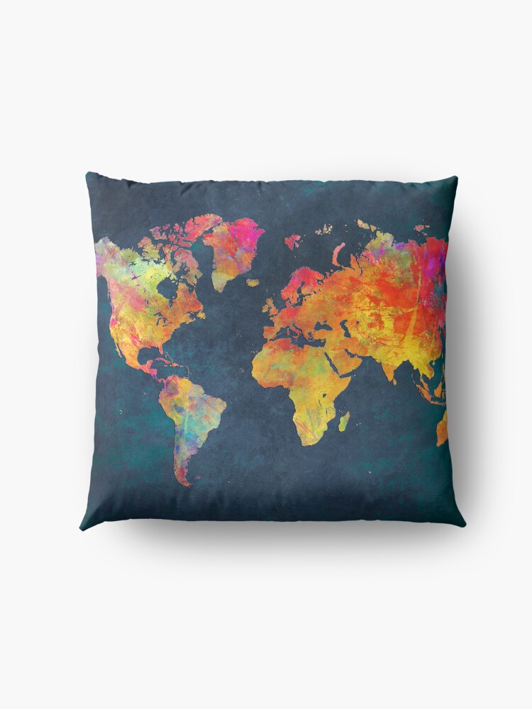 Alternate view of World Map Floor Pillow