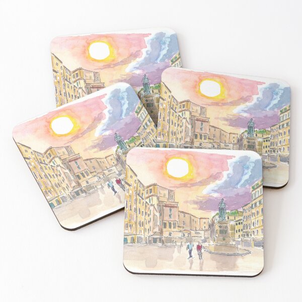 Item preview, Rome Italy Campo dei Fiori Scenery with Sun designed and sold by artshop77.