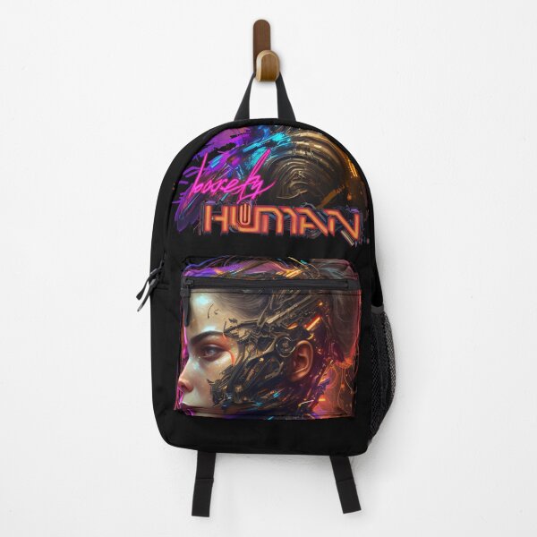 Item preview, Barely Human - Futurist Underground Dark Techno Cyberpunk Synthwave Phonk Cool Artistic Design #06 designed and sold by EC-store.