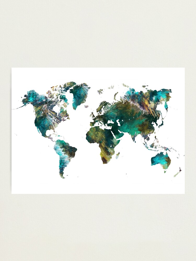Alternate view of World Map tree #worldmap #map Photographic Print