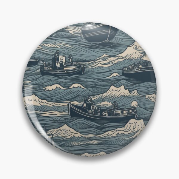 Item preview, Seamless Grungy Pattern of boats on the sea designed and sold by Kevin Lehtla.